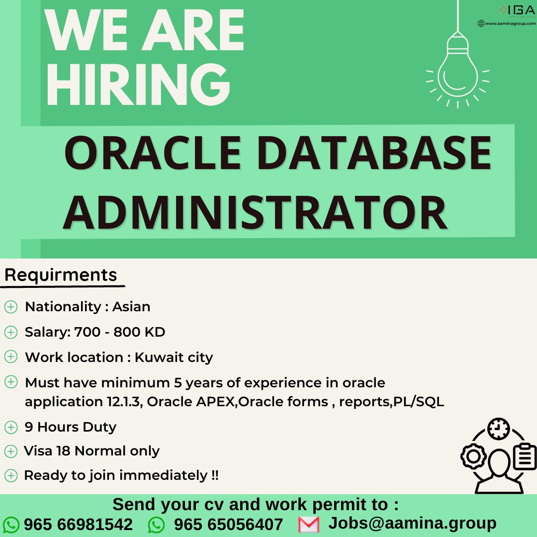 HIRING ORACLE DATABASE ADMINSTRATOR