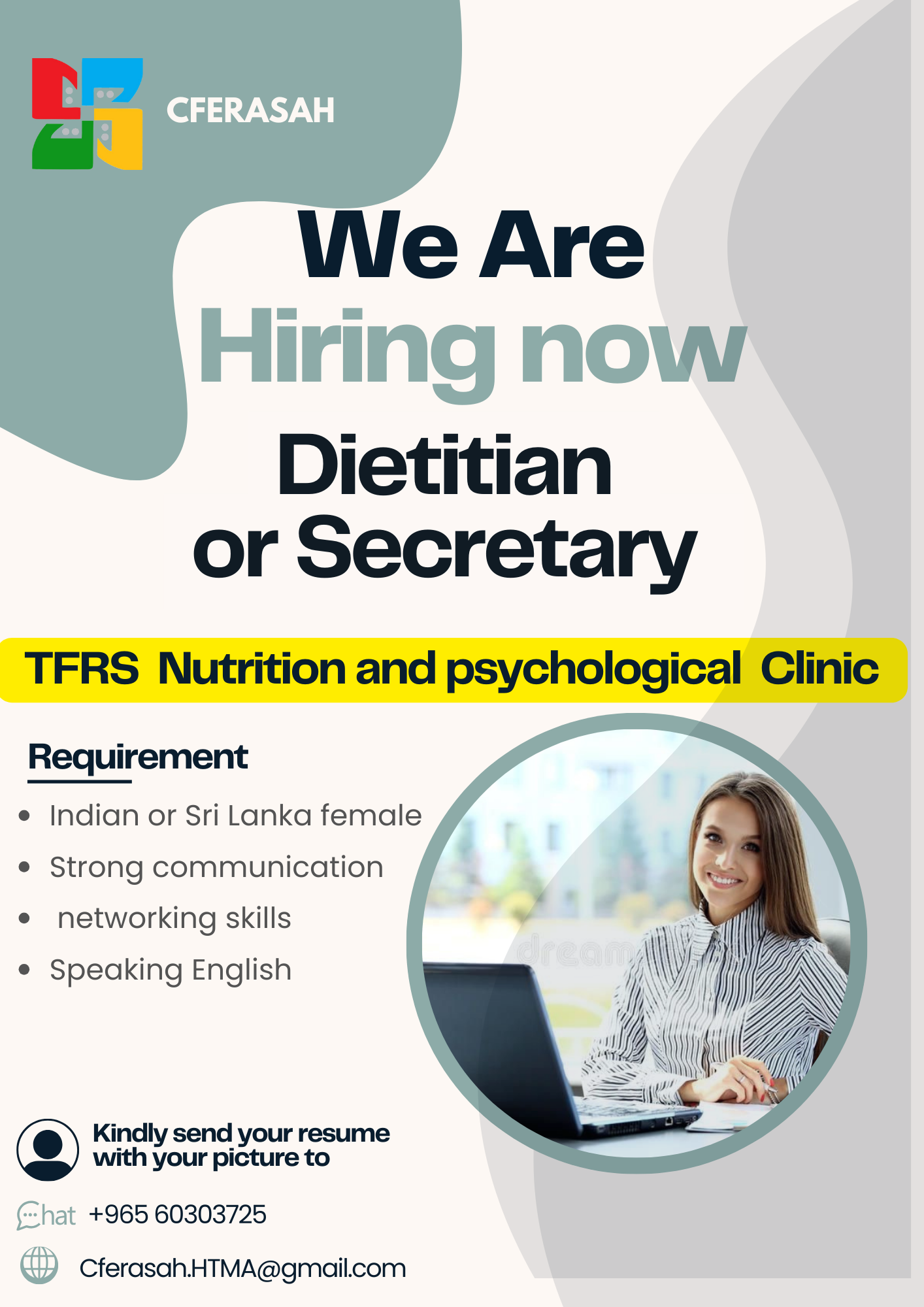We need secretary or Dietitian 