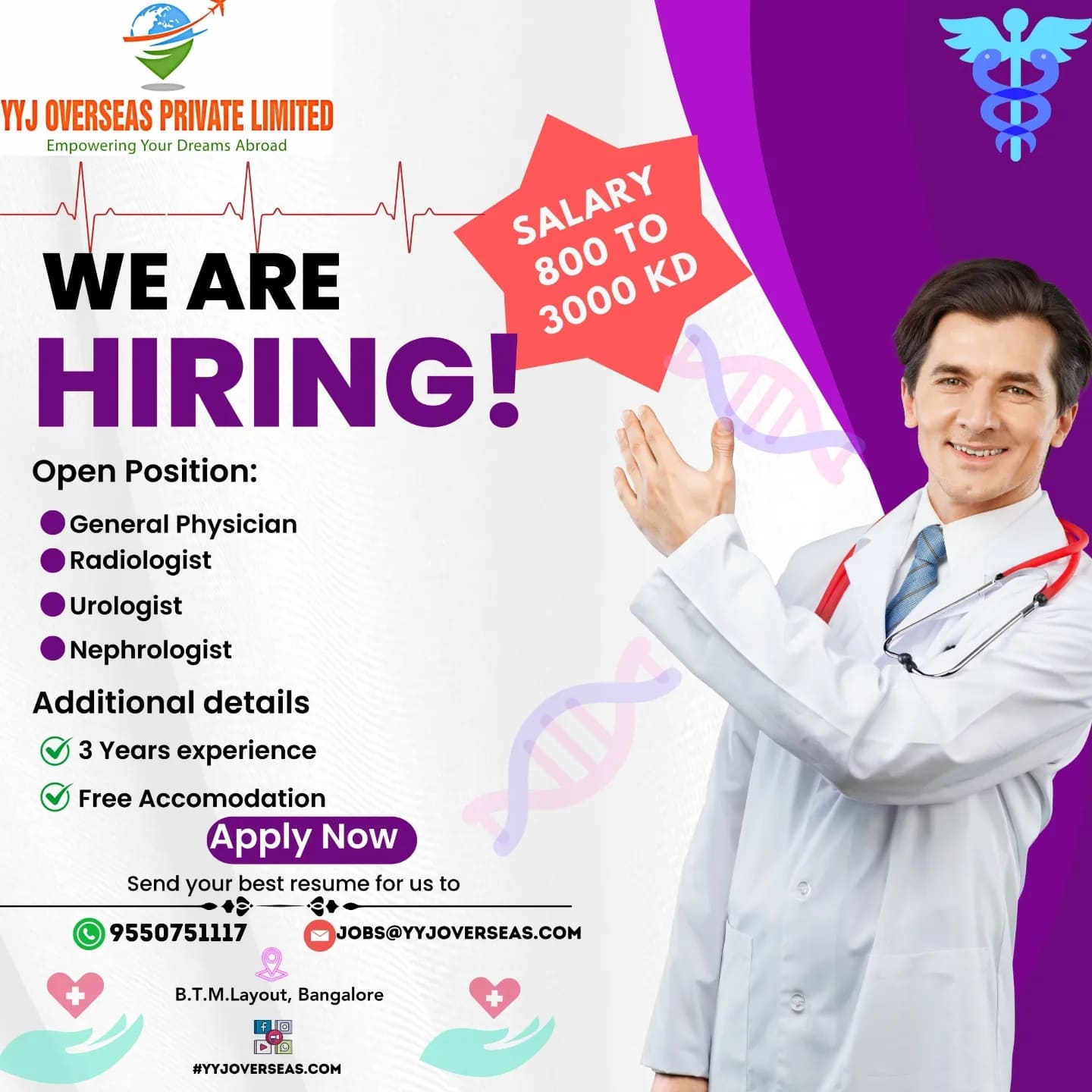 GENERAL PHYSICIAN,  RADIOLOGIST, UROLOGIST, NEPHROLOGIST from INDIA. 