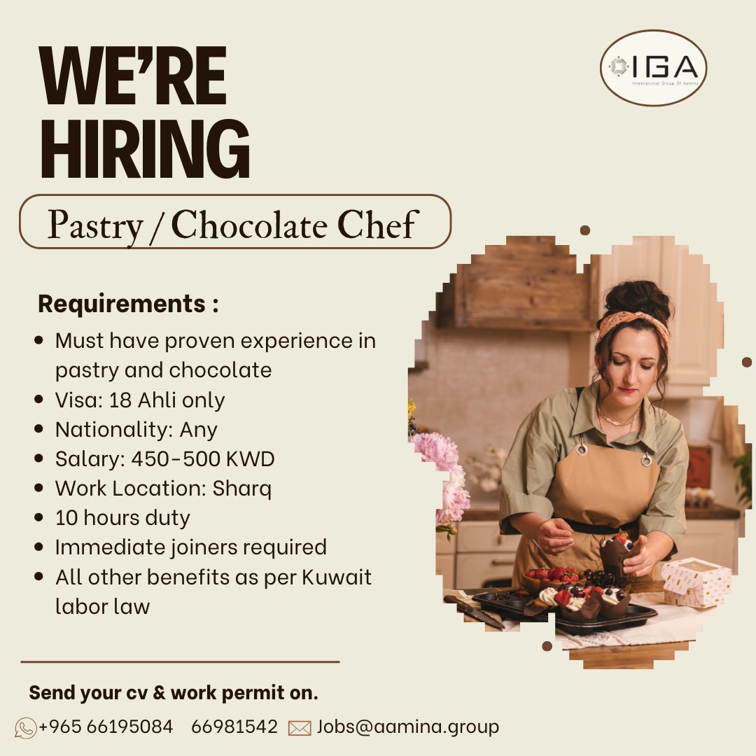 HIRING CHOCOLATE-PASTRY CHEF