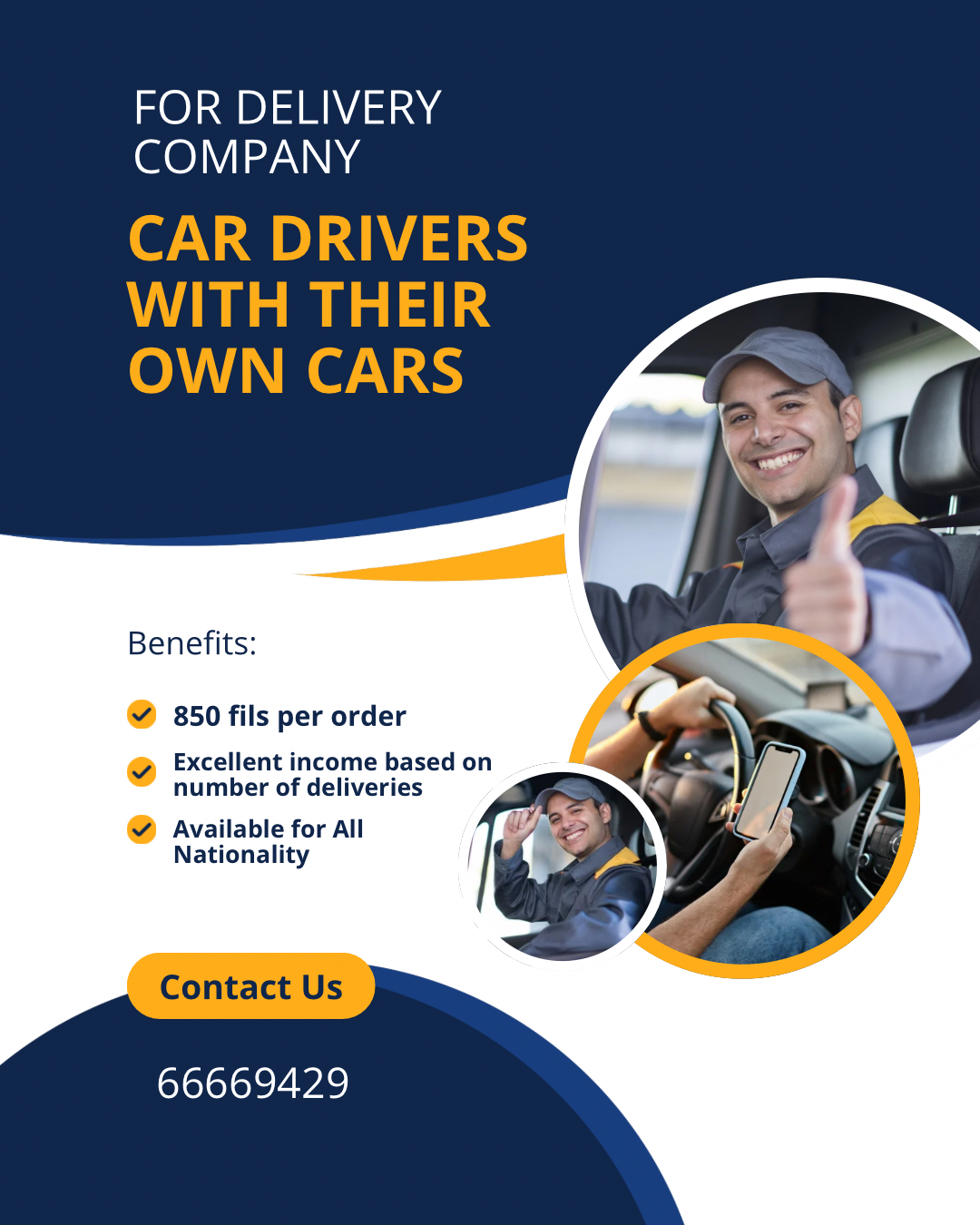 Need Drivers for delivery company per order