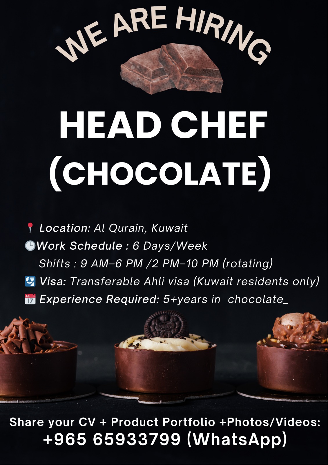  HEAD  CHOCOLATE CHEF 