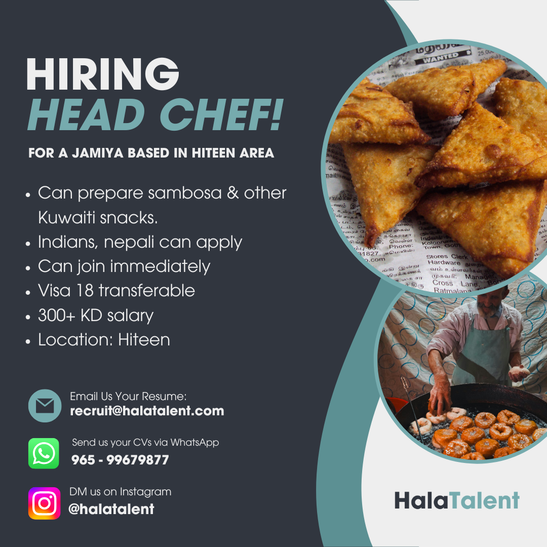 CHEF NEEDED FOR CO-OP JAMIYA