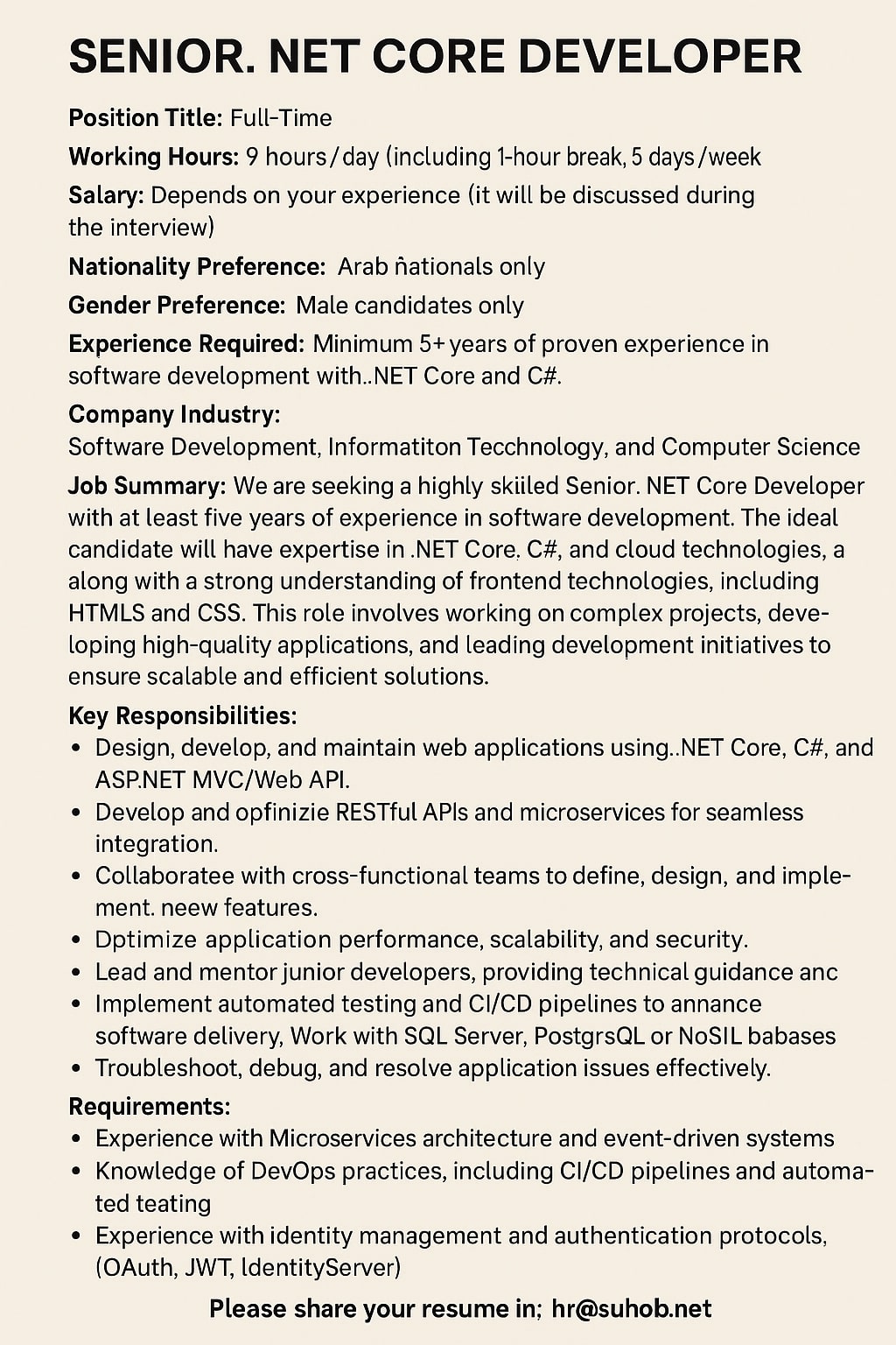 Senior .NET Core Developer