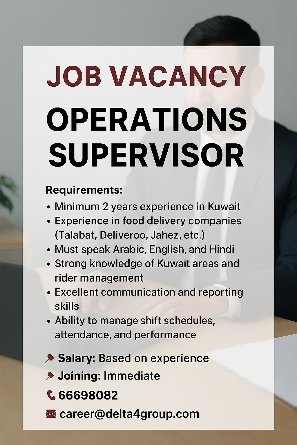 Operations supervisor 