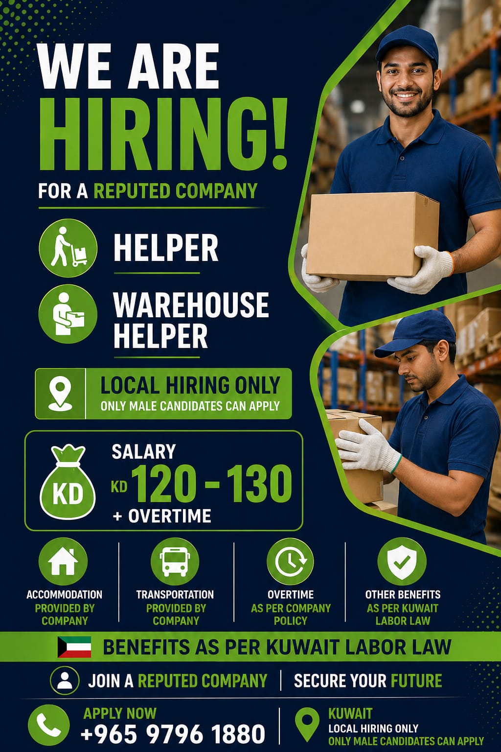 Urgent Hiring for Kuwait &ndash; Helper / Warehouse Helper