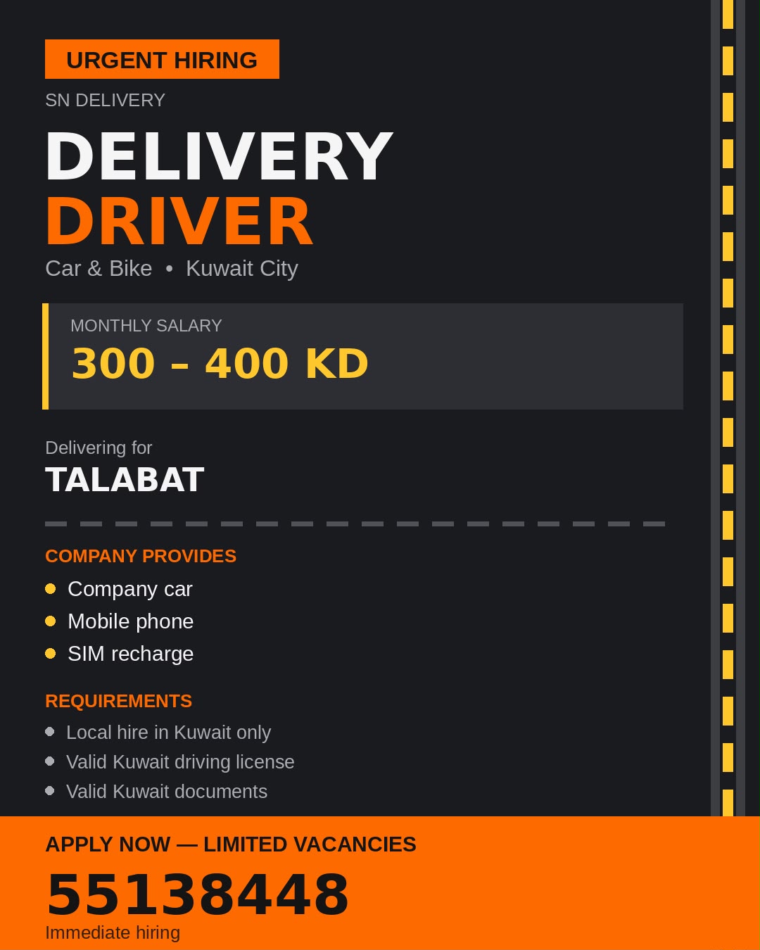 DELIVERY DRIVER &ndash; CAR & BIKE