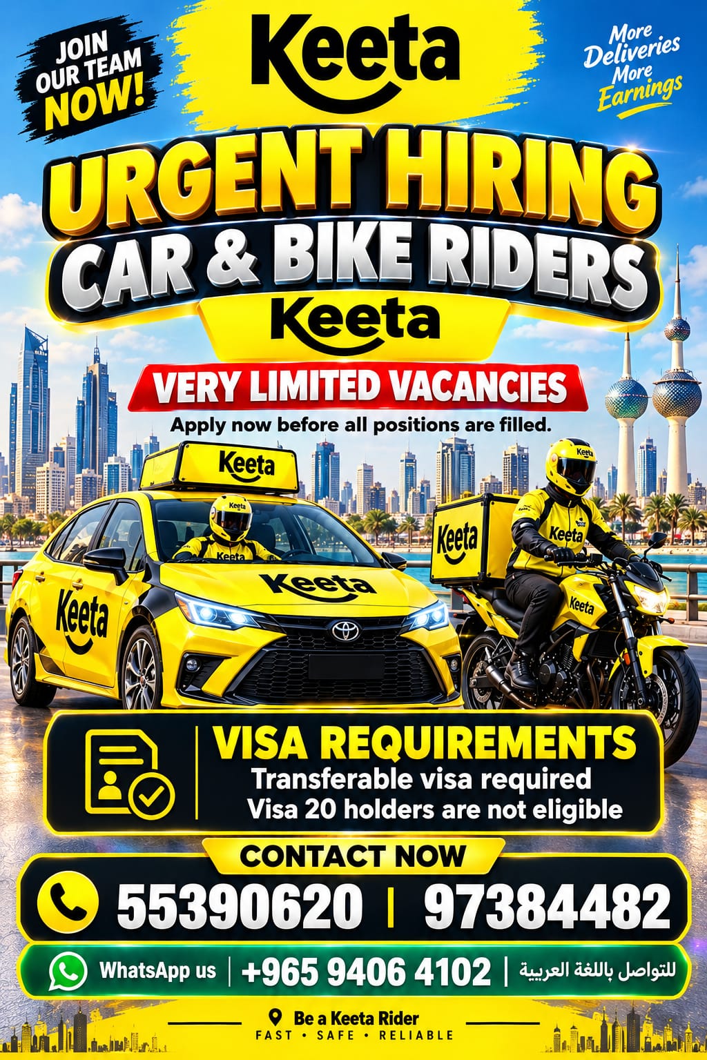 Now Hiring: Car & Bike Delivery Riders &ndash; Kuwait